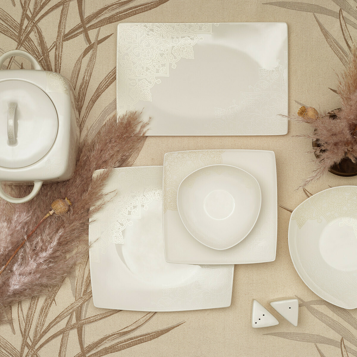 KARACA Seha Cream 60 Pieces Dinner Set
