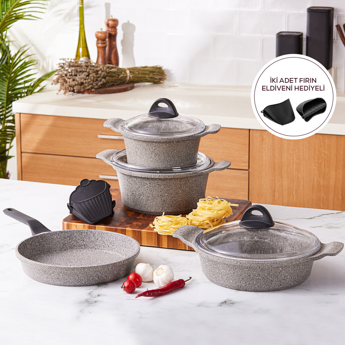 KARACA Bio Granit Brian 9 Pieces Dokum - Casting Set
