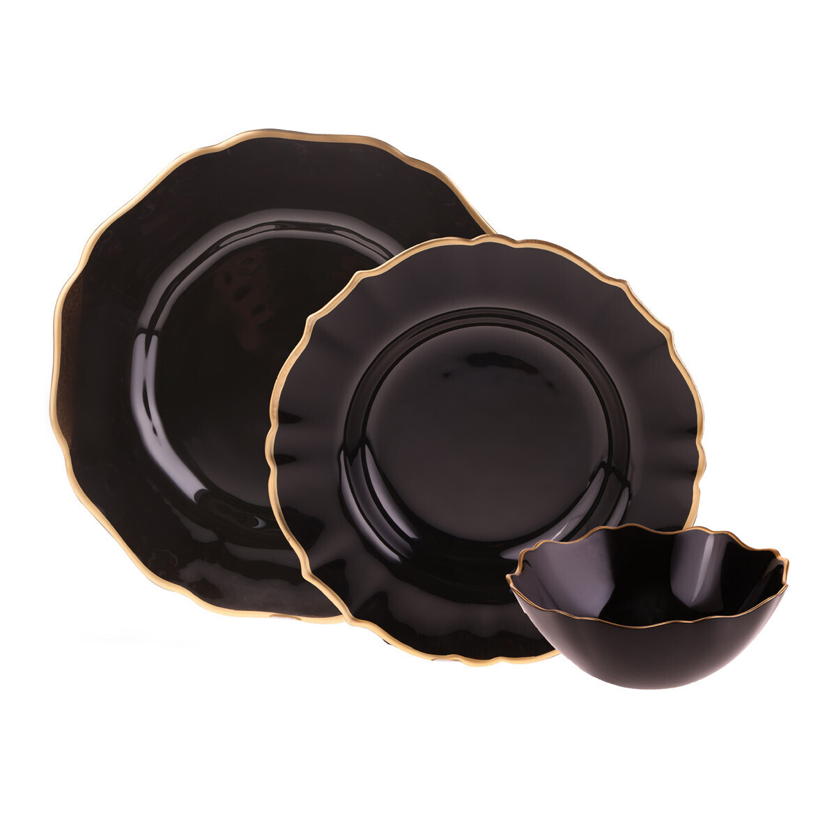 KARACA Empire Black 18 Pieces Dinner Set