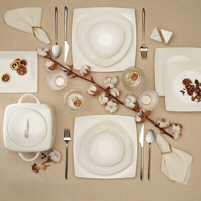 KARACA Sila Sila Cream 60 Pcs Dinnerware Set KARACA Sila Sila Cream 60 Pcs Dinnerware Set