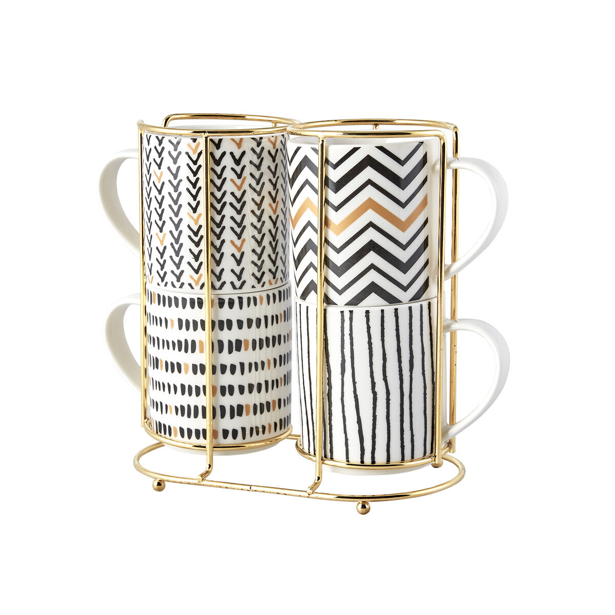 KARACA Nomar 5 Pieces Mug Set With Stand