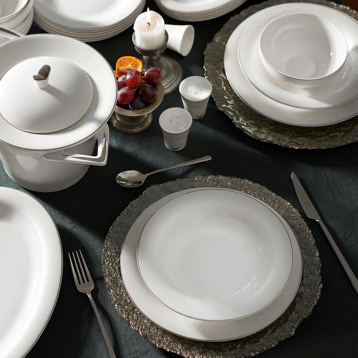 KARACA Silvermask Platin 60pcs Dinnerware Nb Rnd