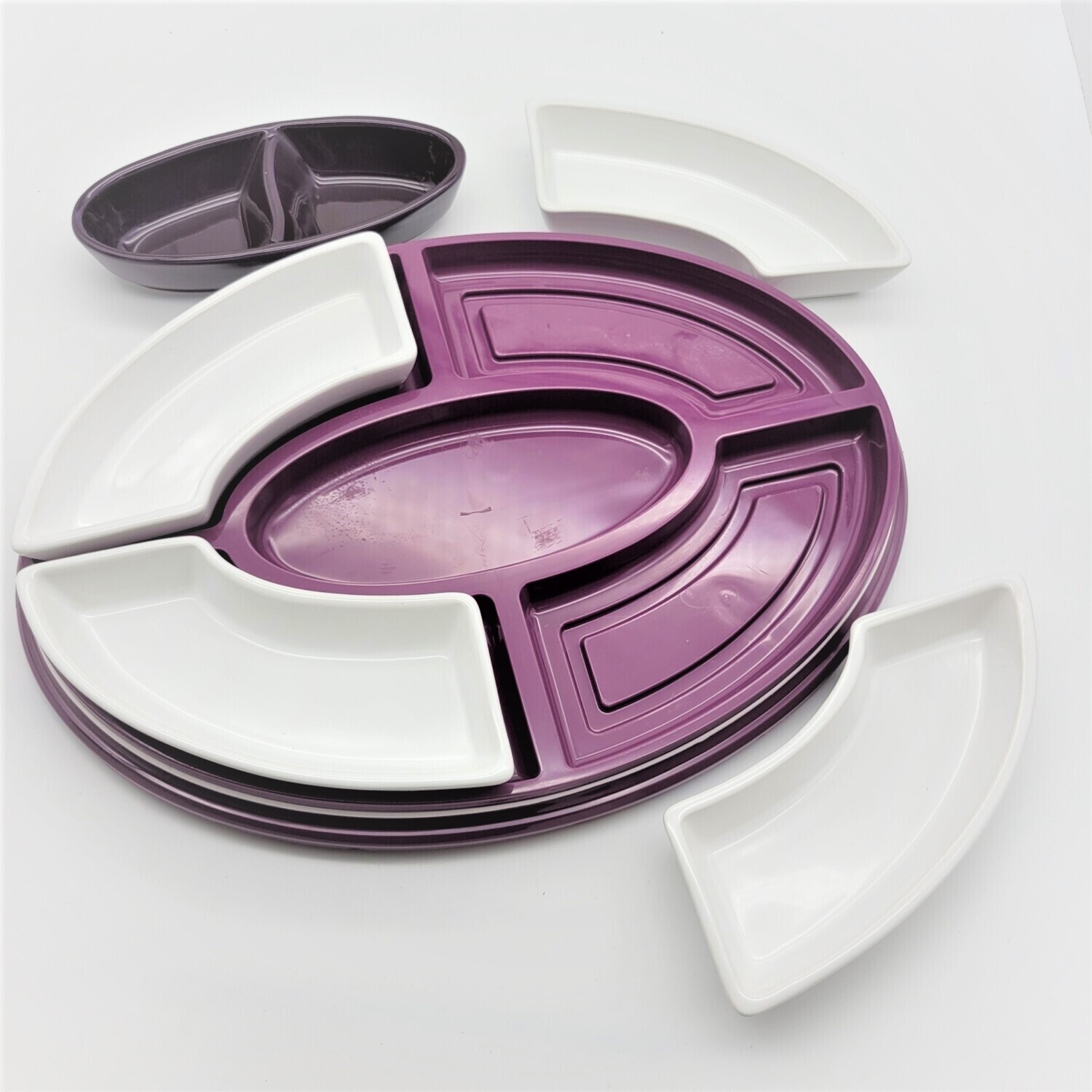 Cnt KARACA 5 Pieces Kapakli Mor Purple Breakfast Plate