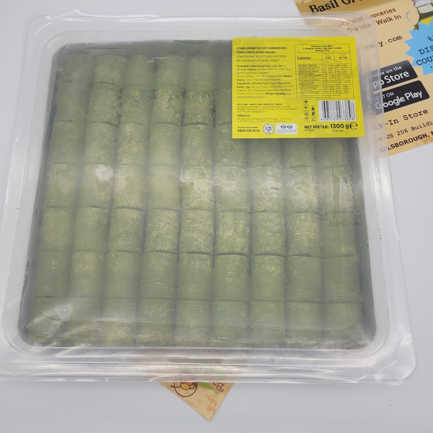 Mado ICE-MAR Fistikli Dolama 1300g- Pistachio Roll By Mado - Hand Made