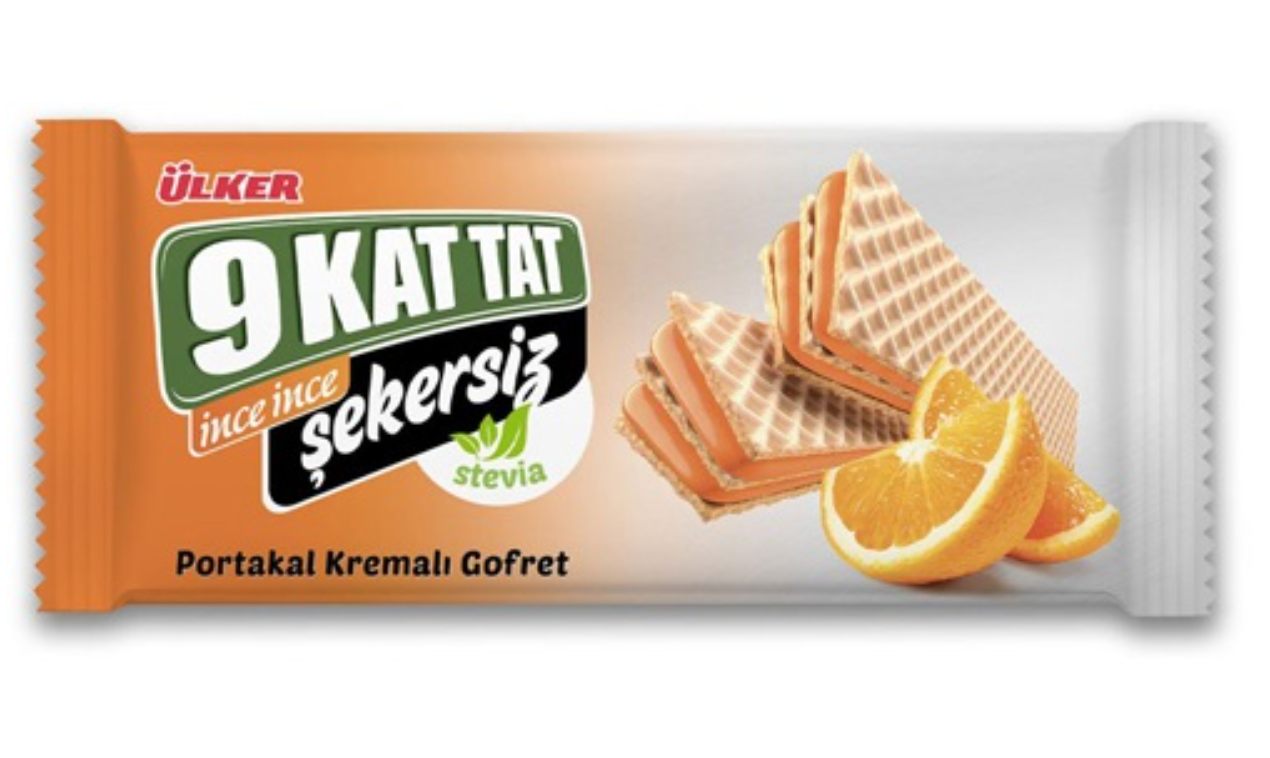 ULKER 9 Kat TAT Orange Wafer W/stevia 118Gr - Sekersiz