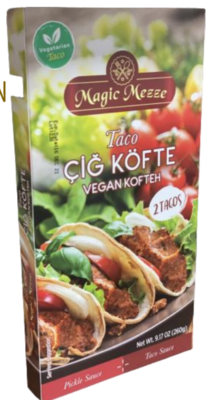 Magic Mezze Cig Kofte Taco 260 gr Vacuum Pack with sauces - meatless raw meatball- 2 tacos included