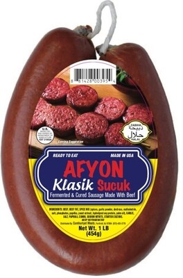 Afyon Classic Sucuk Halal Afyon Klasik Sucuk Soujouk 1lb