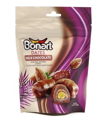 Bonart CHOCO DATES MILK CHOCOLATE COATED ALMOND 100GR