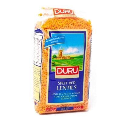 DURU Split Red Lentils 1kg Mercimek