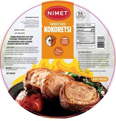 Nimet Kokorec - Halal - Hand Made - Ready to eat in  5 minutes  - Kokoresti 1lb