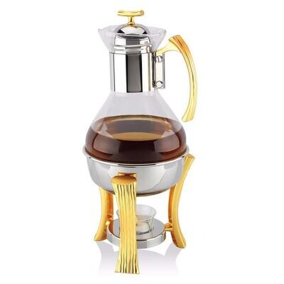 Hisar MILAN TEA & COFFEE SERVING SET CANDLE WARMER GLITTER GOLD