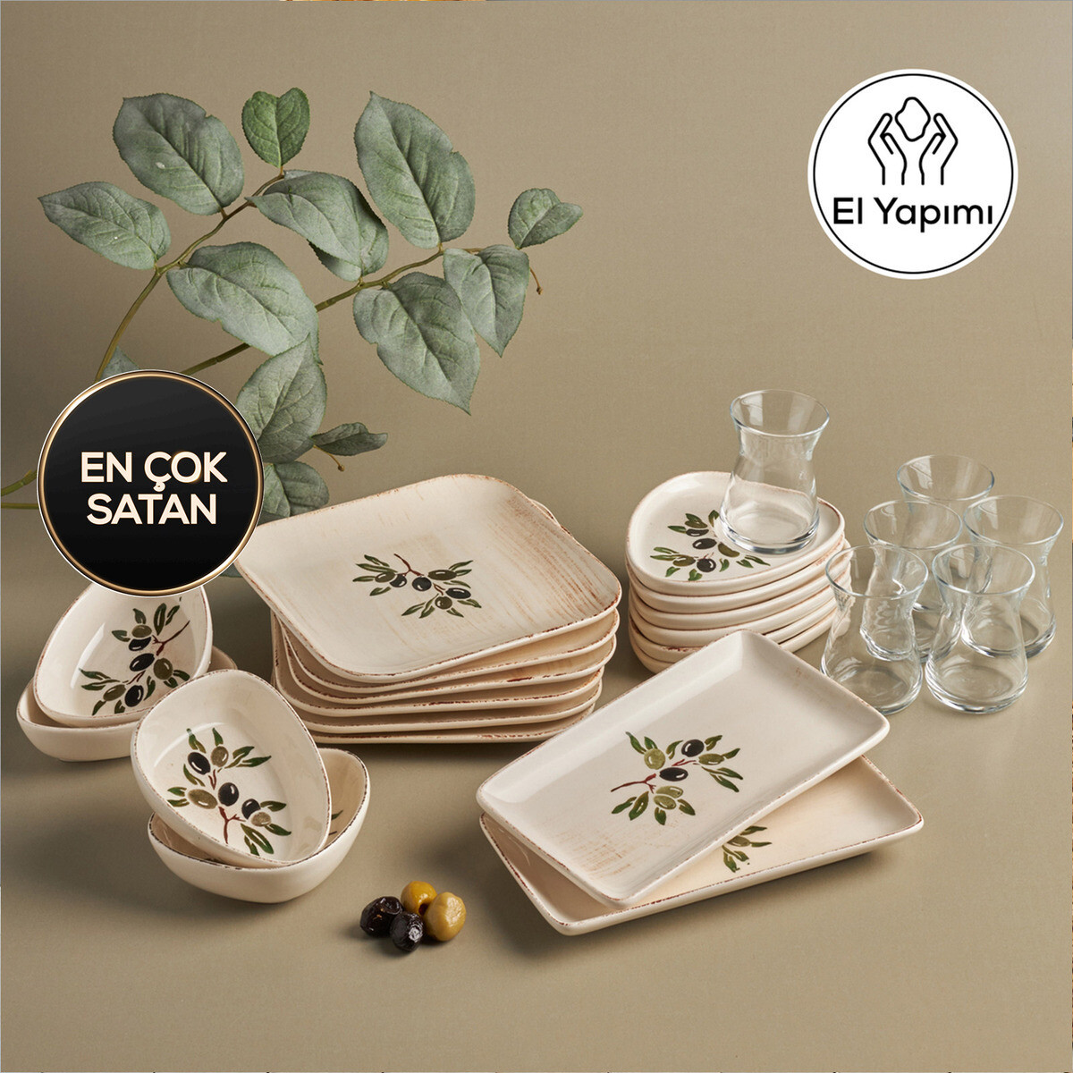 KARACA Alyvia 24 Psc Breakfast Set Square