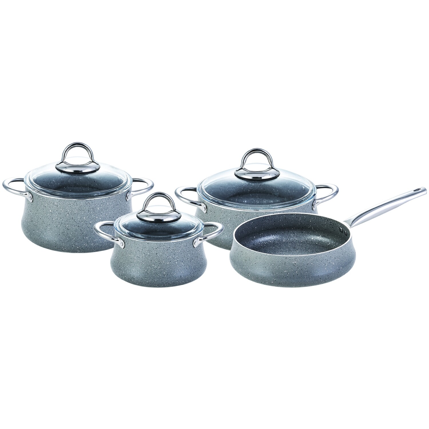 KARACA Bio Granit Bereket 7pcs Pro Cookware Set Grey Induction Safe