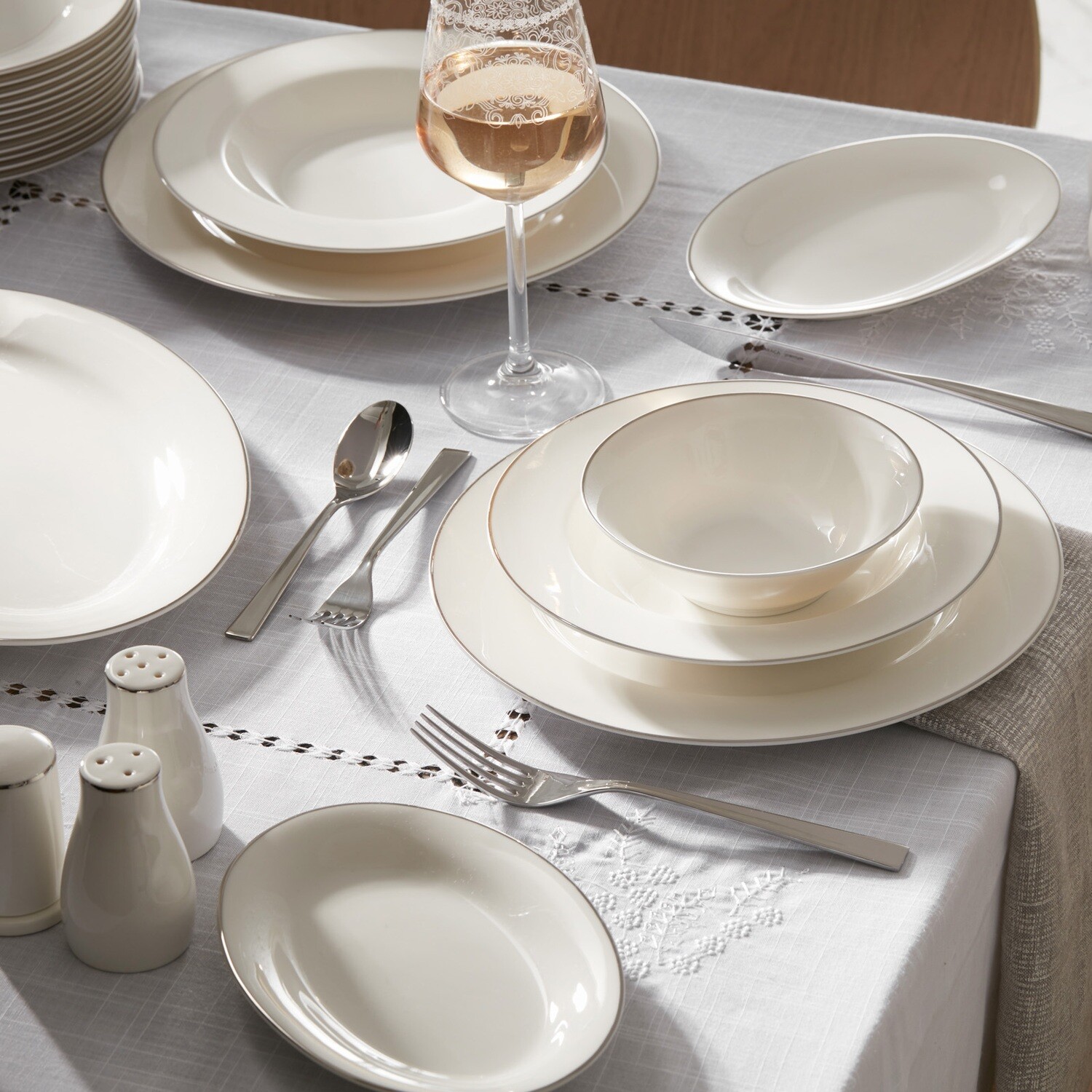 KARACA Lexi Platin 56pcs Dinnerware Nb Rnd