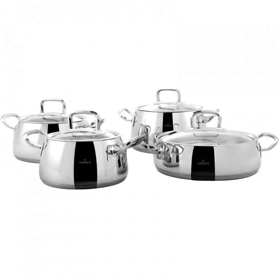 KARACA Power Steel Nikko 8pcs 316 Steel Pot Set New