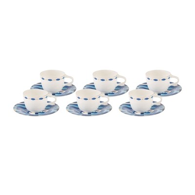 KARACA FINE PEARL AZUR COFFEE CUP FOR 6 PERSONS