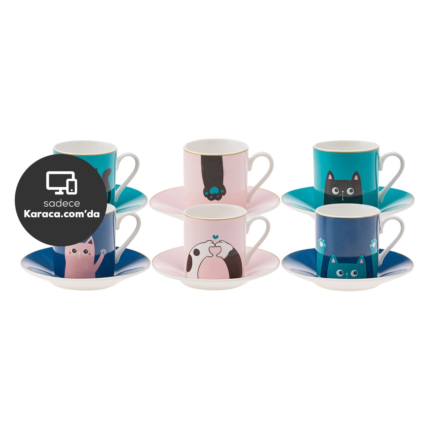 KARACA Paws Coffee Cup For 6 Persons