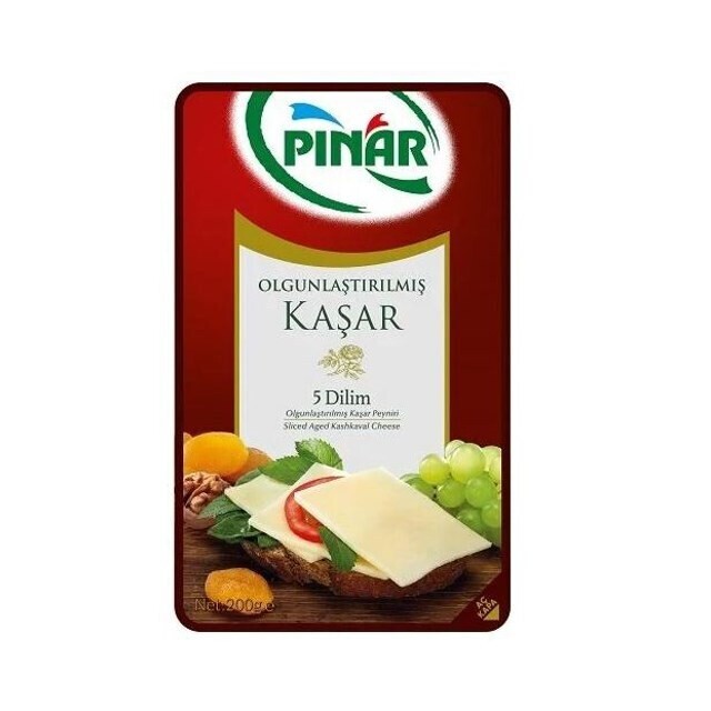 Pinar MATURE KASHKAVAL SLICED 200gr Dilimli Eski Kasar