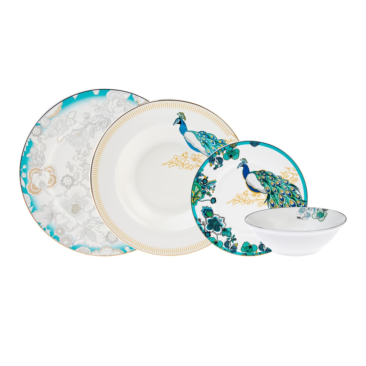 KARACA Peacock 24pcs Dinnerware Set