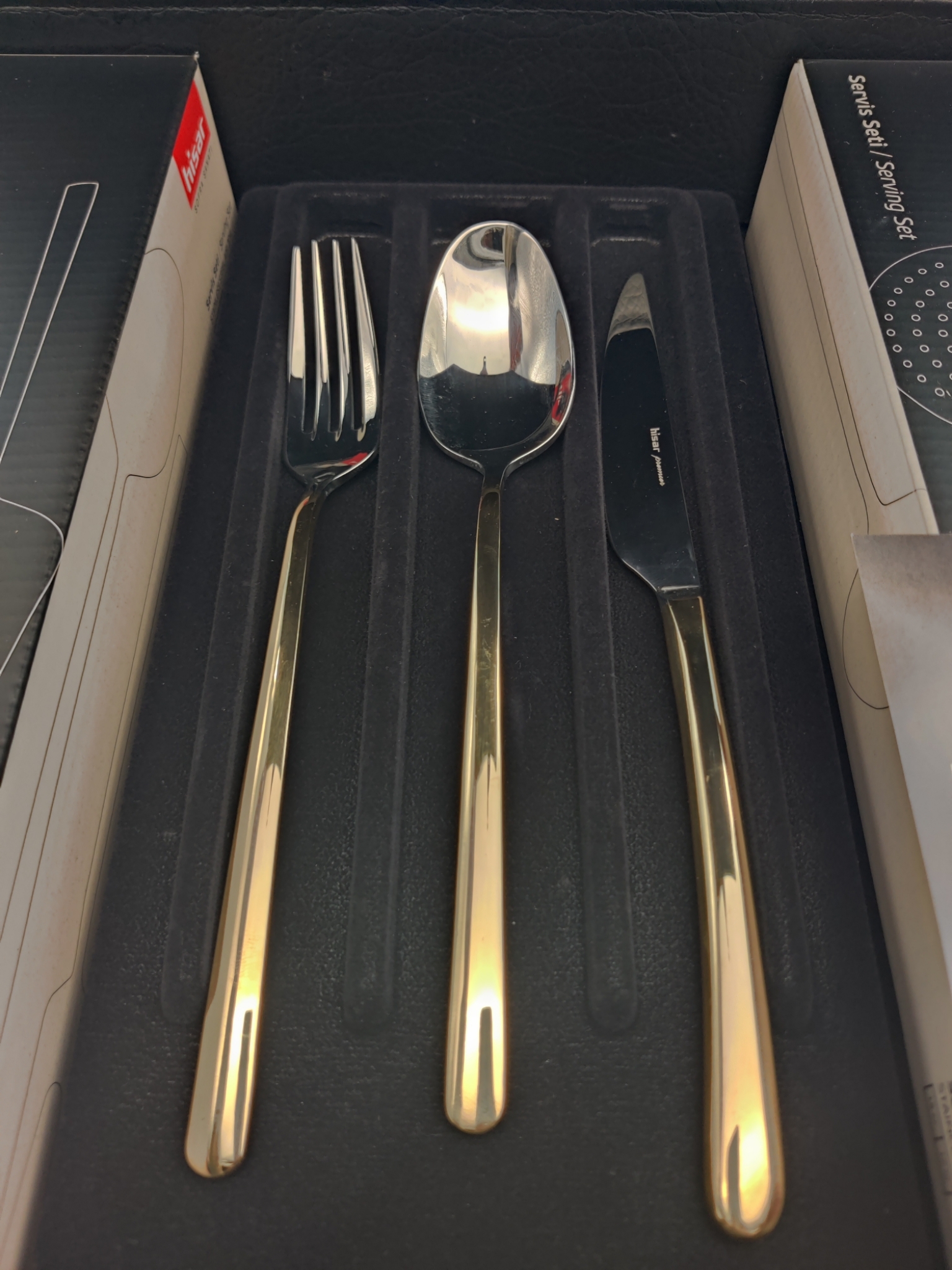 HISAR Bahama 89Pcs Full Gold Cutlery Set With Color Box