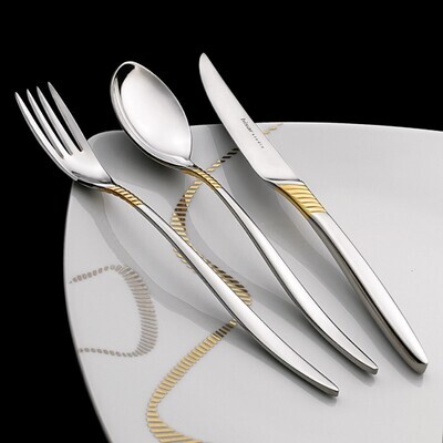 HISAR Mamba 84 Pcs. Cutlery Set Gold Decorated