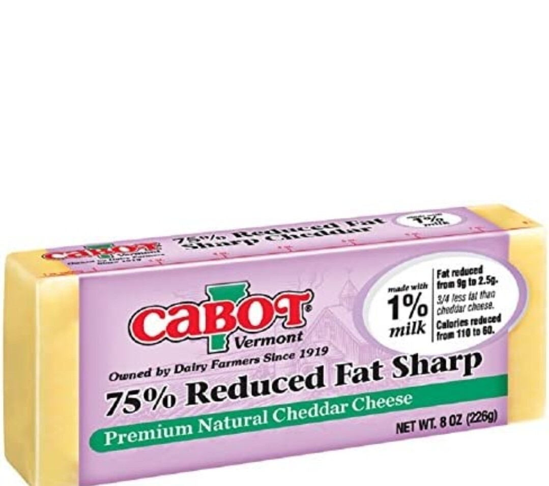 Cabot Vermont 75% Reduced Fat Cheddar Cheese Bar, 8 Ounce