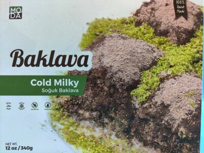 MODA Baklava Cold Milky with Pistachio - Soguk Baklava 12oz (9pcs)
