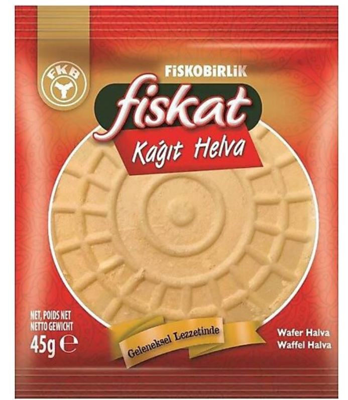 Fiskobirlik Fiskat Sade Wafer Halva 45g - Kagit Helva