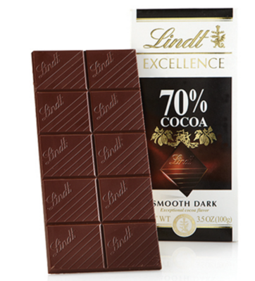 LINDT EXCELLENCE 70% DARK CHOCOLATE 3.5OZ