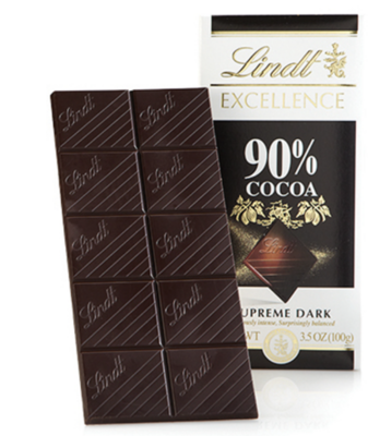 LINDT EXCELLENCE 90% COCOA DARK CHOCOLATE 3.5OZ