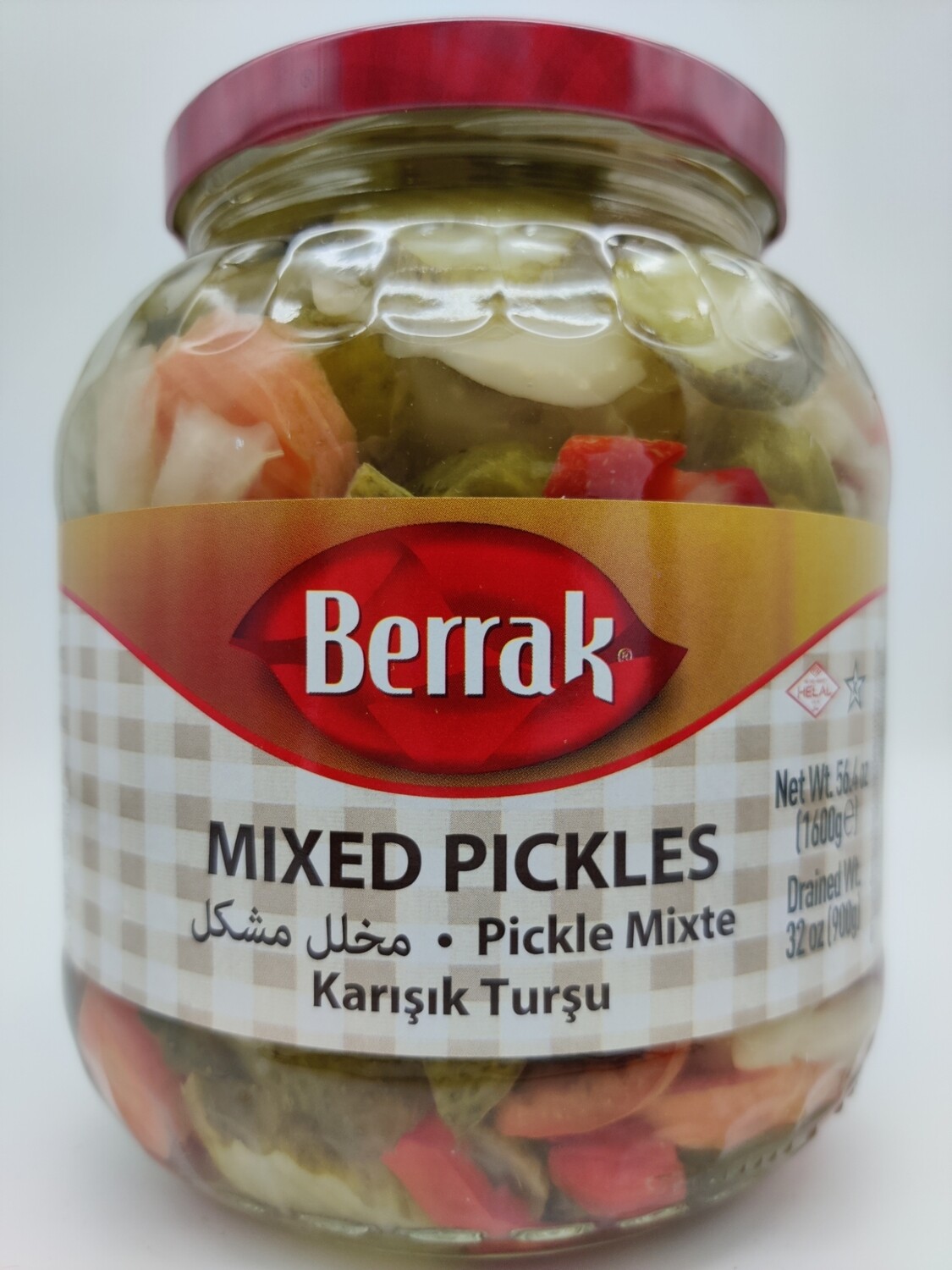 BERRAK Mixed Pickles 1600g 1700mL Glass