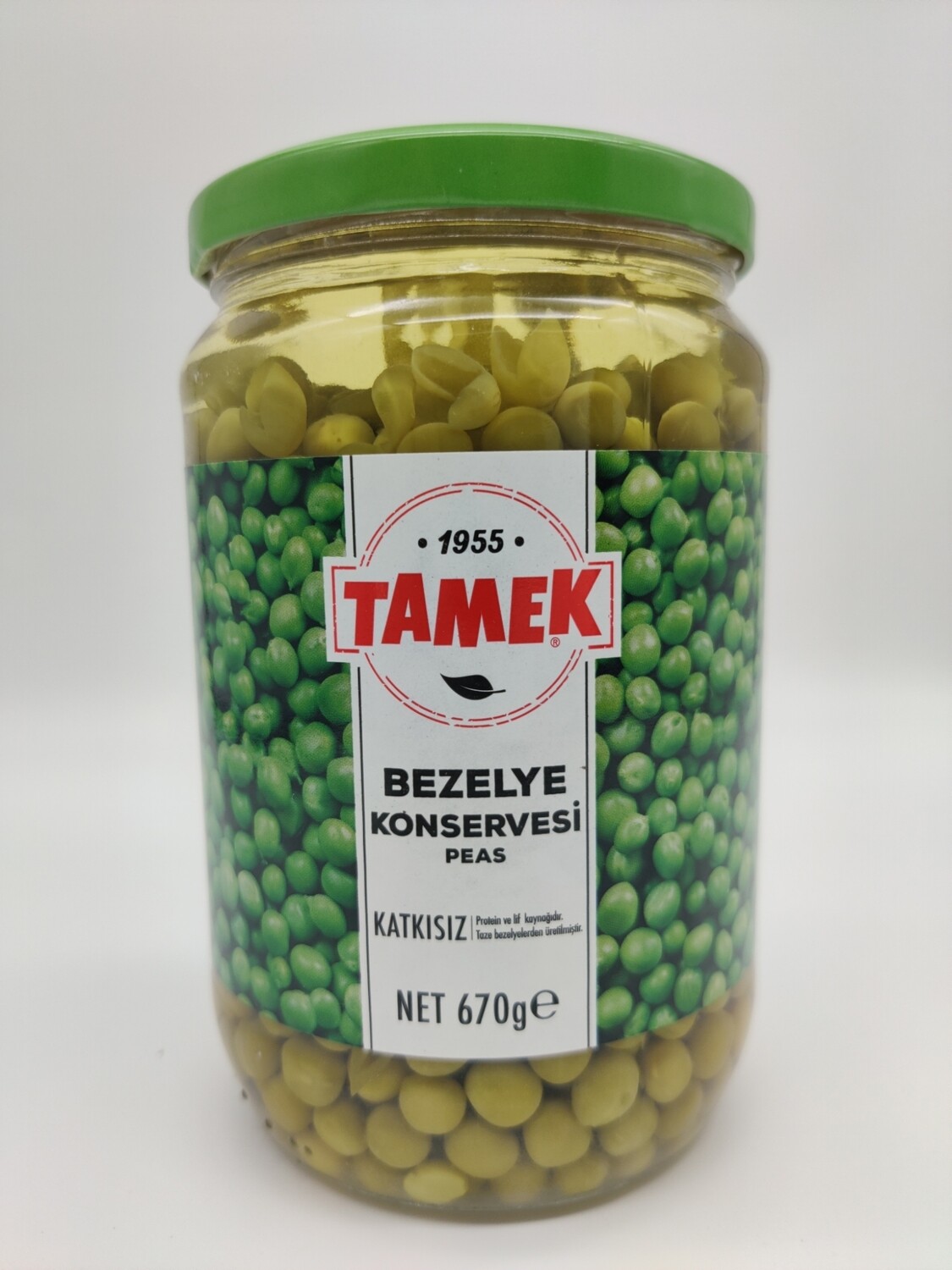 TAMEK Green Peas (Taze Bezelye) (Glass) 670g