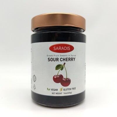 Saradis Sour Cherry Whole 454gr - Kiraz Receli - Halal- Vegan