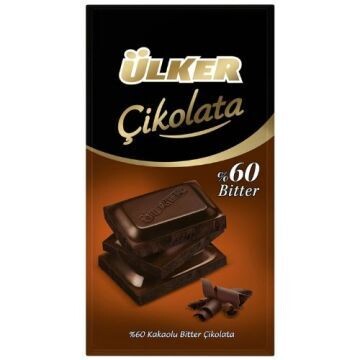 ULKER %60 DARK CHOCOLATE BITTER BAR 70GR ULKER %60 DARK CHOCOLATE BITTER BAR 70GR