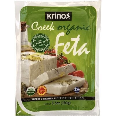 KRINOS Greek Organic Feta Cheese
150g vac pack
