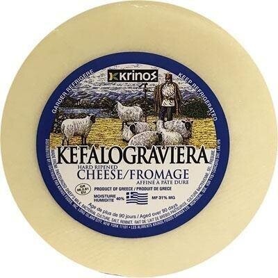 KRINOS Kefalograviera Cheese Appx. 25Lb Wheel