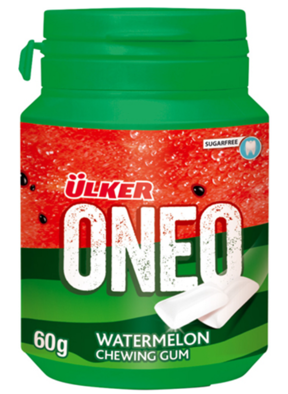 ULKER Oneo Watermelon Gum 60g Jar