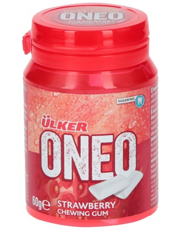 ULKER Oneo Strawberry Gum 60Gr Jar -Halal