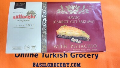 Gulluoglu Fistikli Havuc Baklava / Carrot Slices with Pistachios Baklava 454 gr