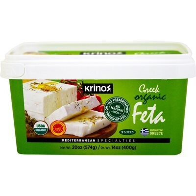 KRINOS Greek Organic Feta Cheese 400g Tub