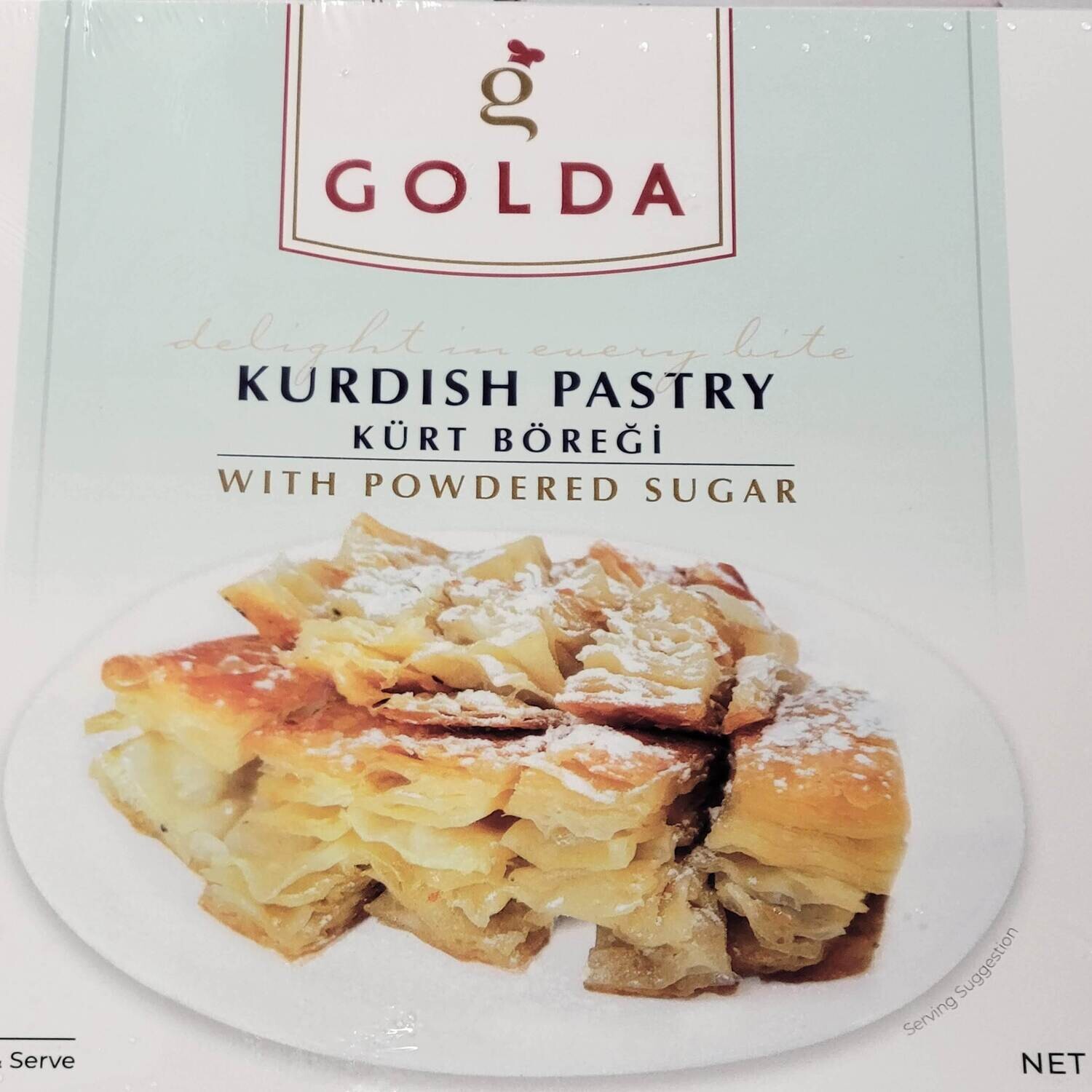 Kurt Boregi - Golda Kurdish Pastry with Powdered Sugar
 (Frozen)