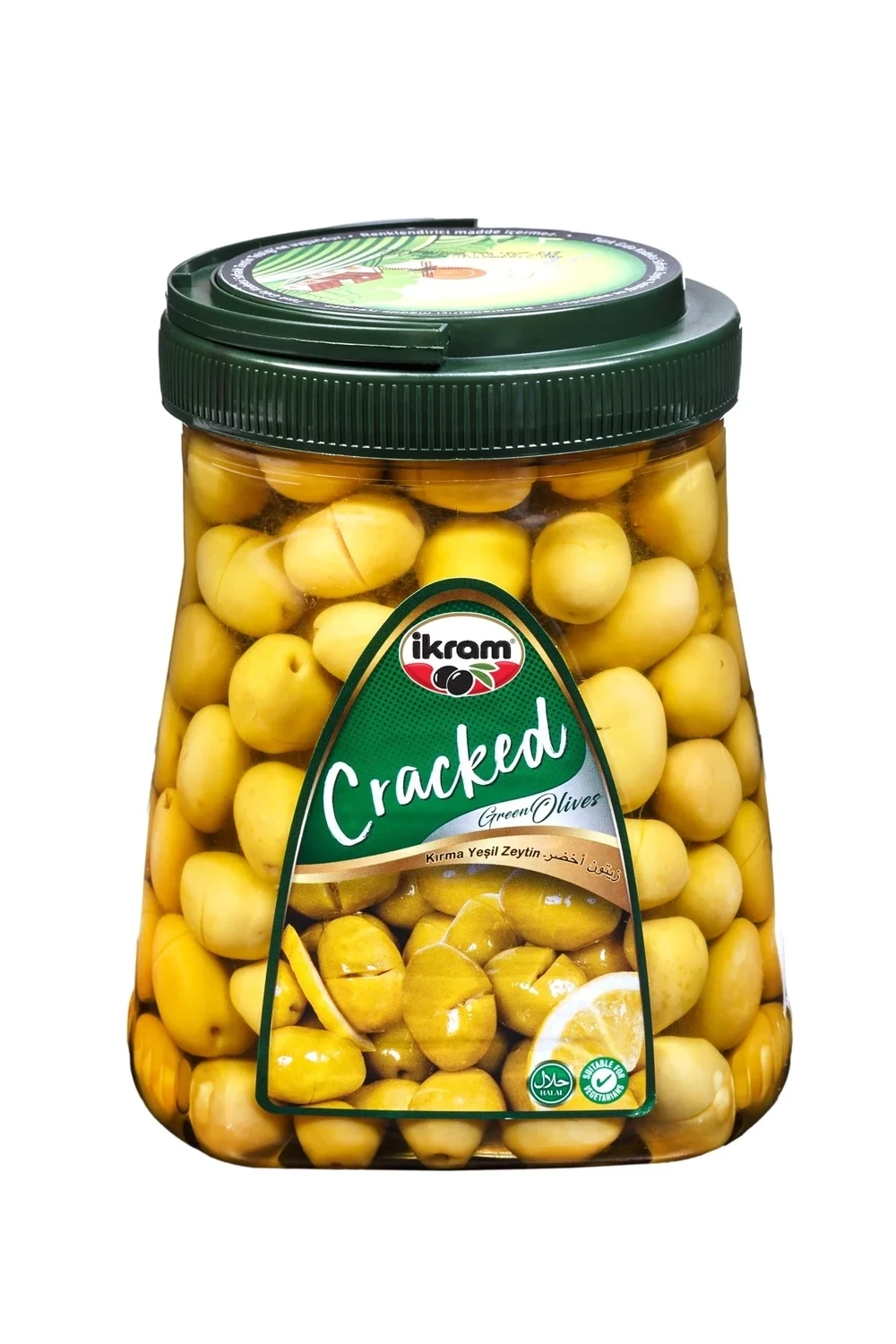 IKRAM Green Olives Cracked 980g Pet