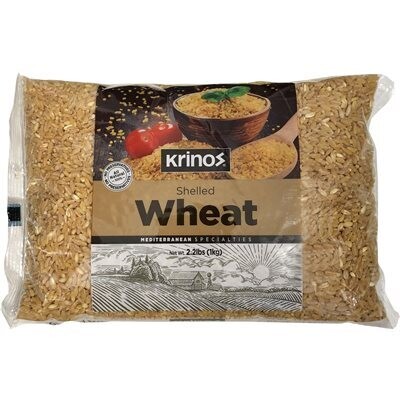 KRINOS Shelled Wheat 2.2lb (1kg) Bag Asurelik Bugday Pounded Wheat Barley