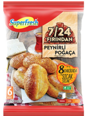 SUPERFRESH TURKISH PASTRY (POGACA) w/CHEESE 75GR x 6PCS