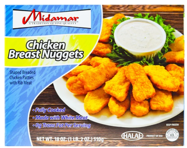 Midamar Halal Chicken Breast Nuggets 18Oz (510Gr)