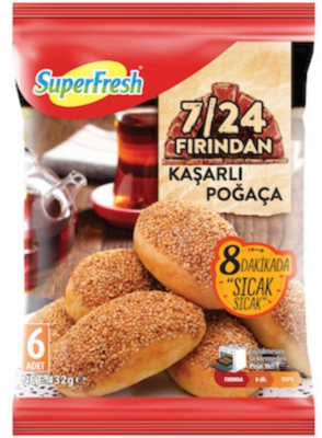 SUPERFRESH Turkish Pastry (Pogaca) with Kashkaval Cheese 432g (72g x 6pcs)