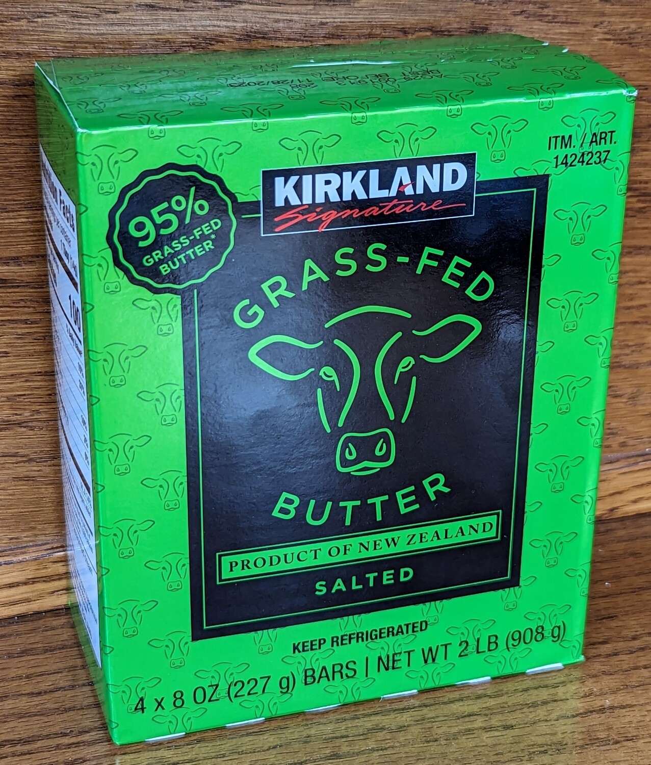 KIRKLAND 95% Grass-fed Salted Butter 2lb (8oz x 4pcs)