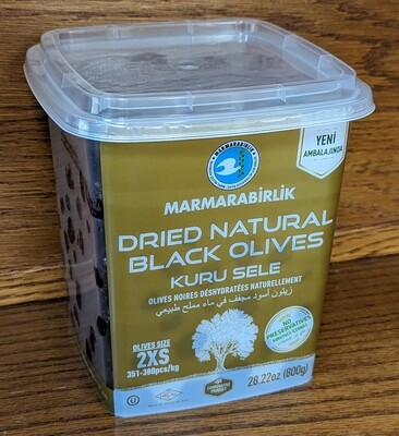 MB Marmara Birlik Gemlik Black Olives Kuru Sele 2XS (Dried Sele) 800g Plastic