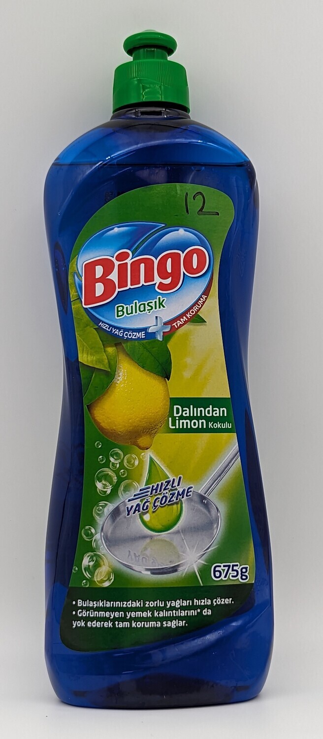 BINGO Bulasik Dalindan Limon - Lemon Dish Soap 675g (659mL)