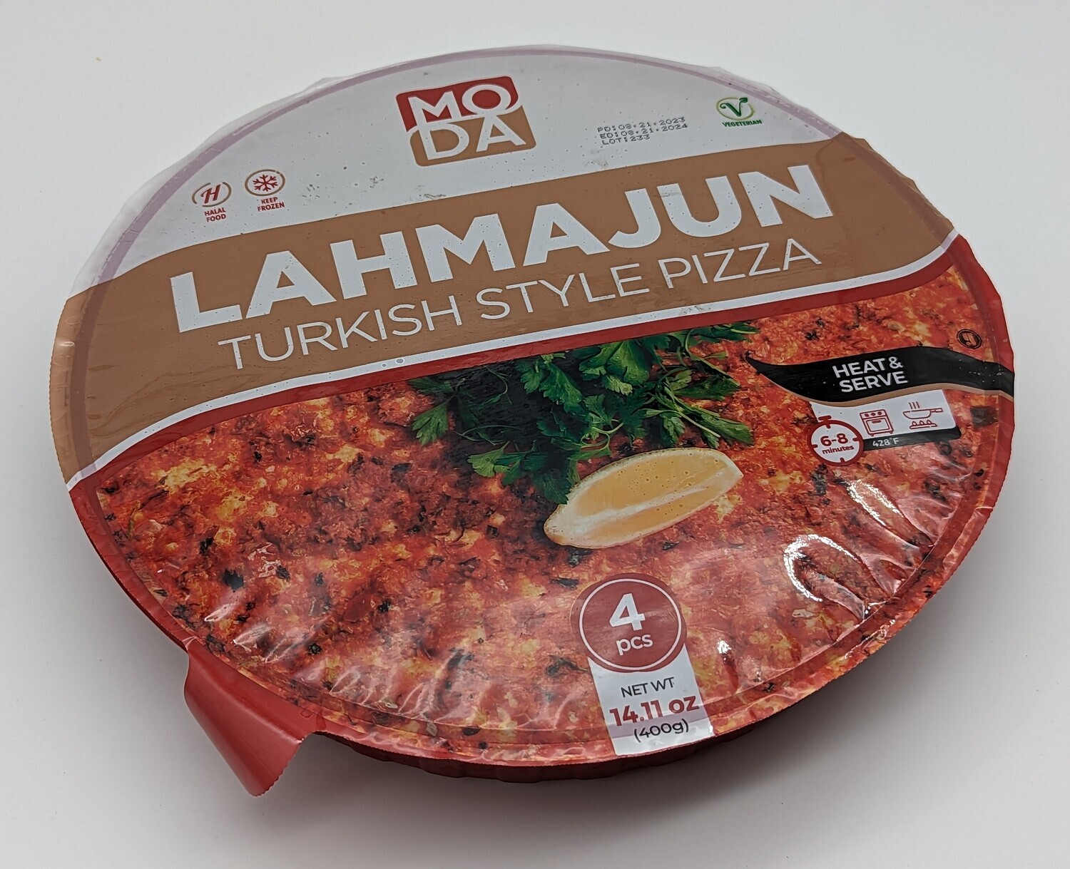 MODA Vegetarian Lahmacun Lahmajun 4pcs 400g (Frozen)